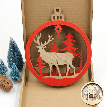 christmas deer cnc wood ornament for christmas tree and christmas indoor decoration.