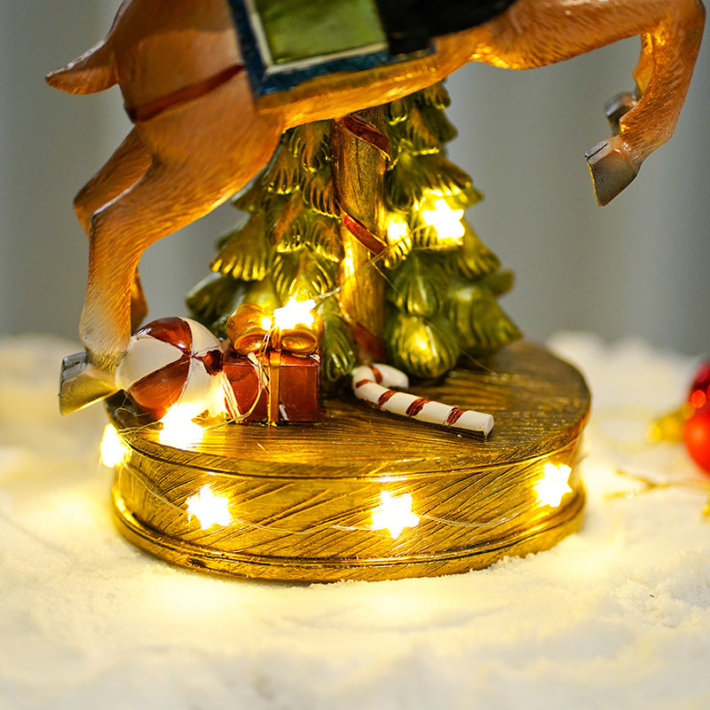 Resin Christmas Santa & deer Music Box