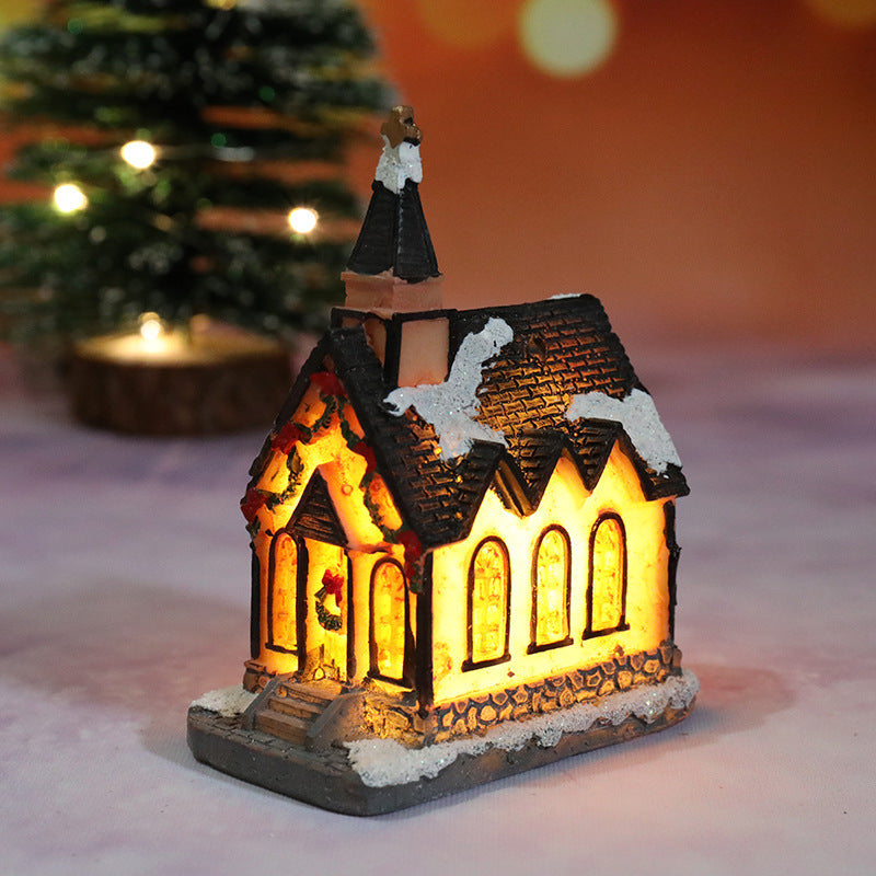 Animated Pre lit Resin Christmas village scene