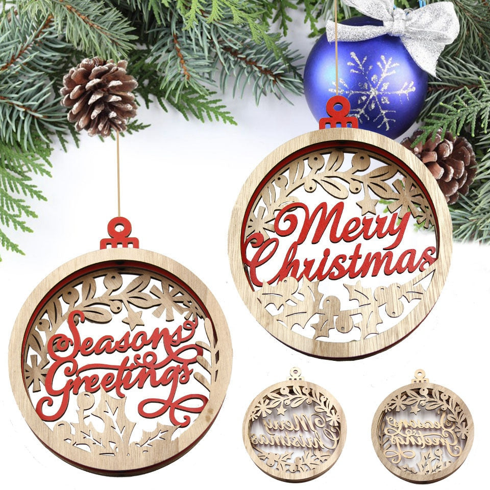  Celebrate the holiday season with our Christmas-engraved wooden ornaments. These unique decorations feature CNC-engraved Santa Claus designs and seasonal greetings, adding a festive flair to your Christmas tree. Show off your holiday spirit with these timeless wood ornaments. Product Information: Material: Wood Style: Engraving size: 19.8cm X 16.5cm X 2.3cm