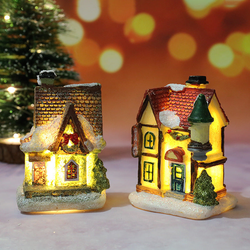Animated Pre lit Resin Christmas village scene