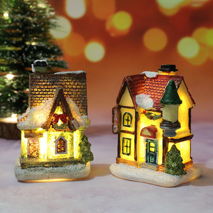 Animated Pre lit Resin Christmas village scene