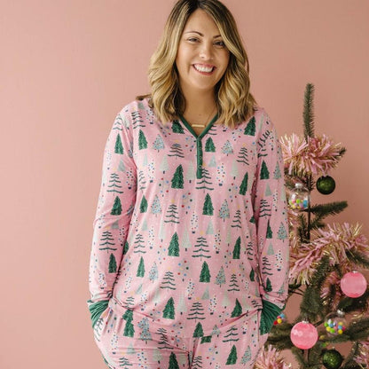 2 pcs printed green christmas printed matching pajamas Set