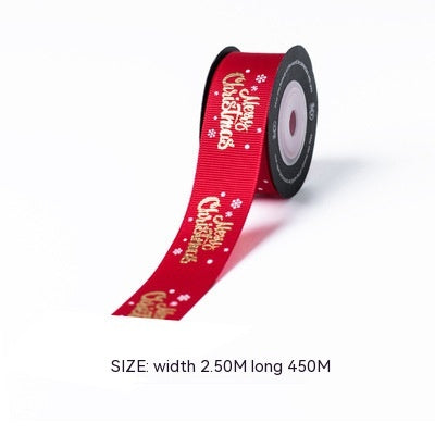 gold and red merry christmas ribbon 