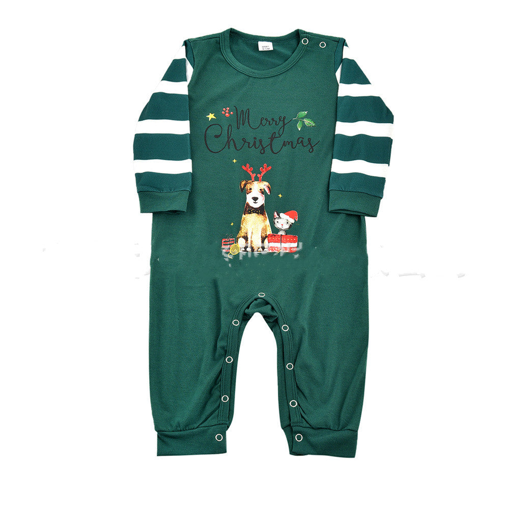 Family matching christmas green pajamas set