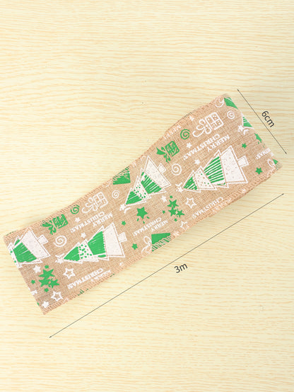 Burlap Christmas ribbon 2.3" x 3.2 yard
