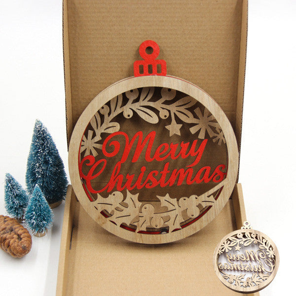 merry christmas cnc wood ornament for christmas tree and christmas indoor decoration.
