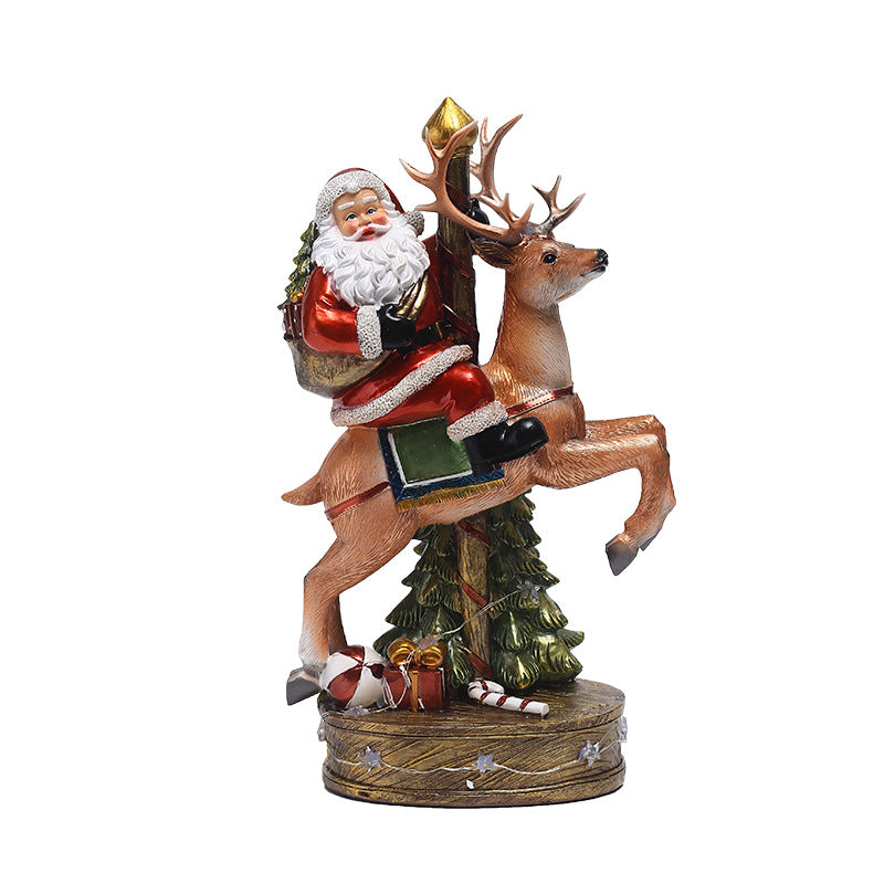 Resin Christmas Santa & deer Music Box