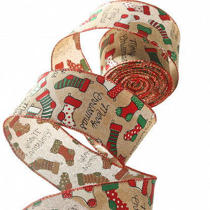 Merry Christmas Ribbon 2.4"x 10 yard / Roll