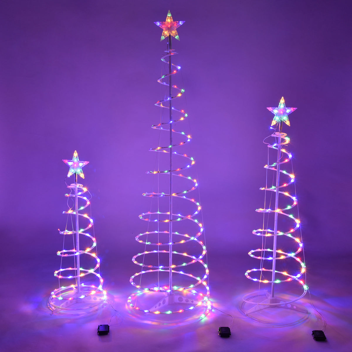 6' LED Spiral Christmas Tree Light Outdoor sculpture with remote control.