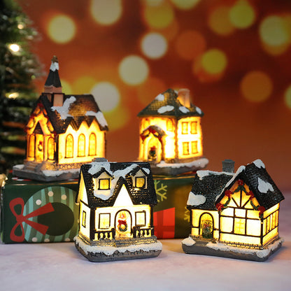 Animated Pre lit Resin Christmas village scene