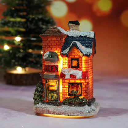 Animated Pre lit Resin Christmas village scene