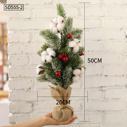 small artificial flocked pine tabletop christmas tree