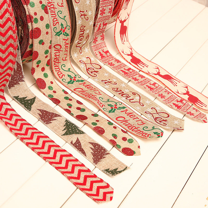 Linen Christmas Ribbon