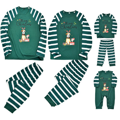 Family matching christmas green pajamas set