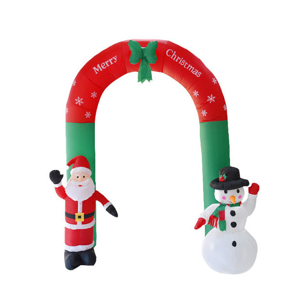 H3f171b94ead847b885576ed75e26c334R.jpg8 Ft. Tall Christmas Arch with Snowman and Santa Inflatables Outdoor Decoration with LED Lights