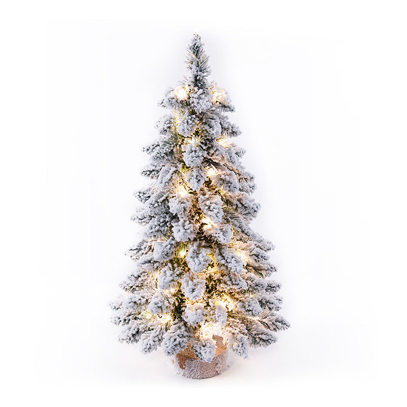 pre lit Christmas Small Flocking tabletop Tree 