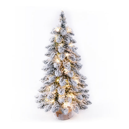 pre lit Christmas Small Flocking tabletop Tree 