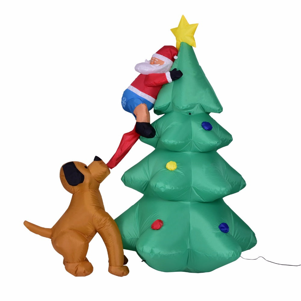 7ft  Puppy and Santa, Christmas tree inflatable Christmas holiday decoration.