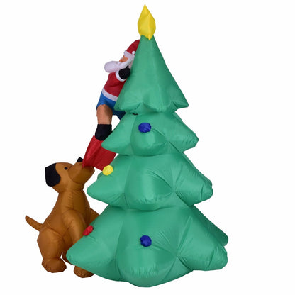 7ft  Puppy and Santa, Christmas tree inflatable Christmas holiday decoration.
