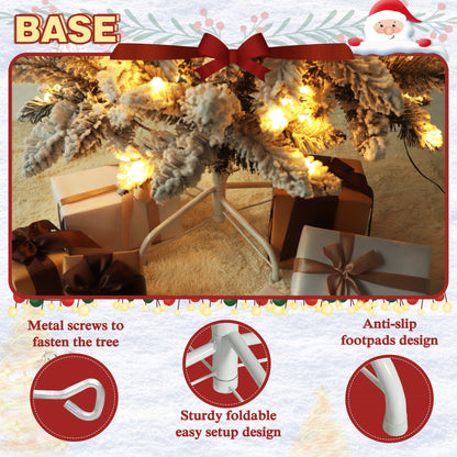 Pre-lit Snow Flocked Artificial Pencil Christmas Tree