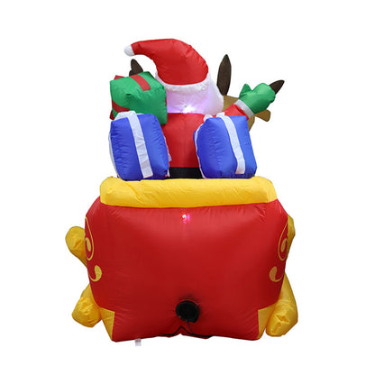 6FT Christmas Inflatable Santa Claus on Sleigh Lighted inflatable yard decoration