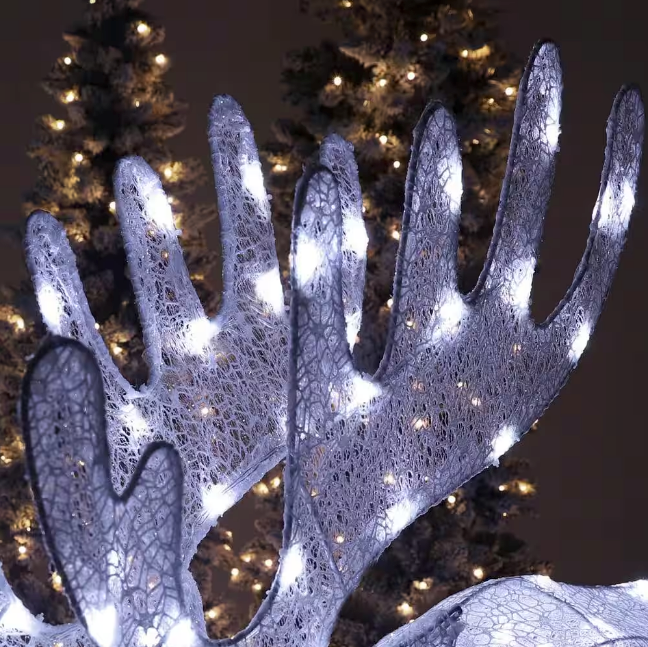48.1 in. Cool White LED Moose Christmas Holiday Yard Decoration (2-Piece)