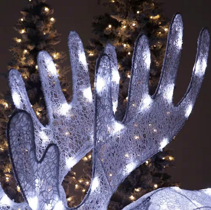 48.1 in. Cool White LED Moose Christmas Holiday Yard Decoration (2-Piece)