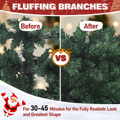 6FT Slim Pencil Christmas Tree Pre-lit with Lights, Artificial Holiday Christmas Tree Home Decoration
