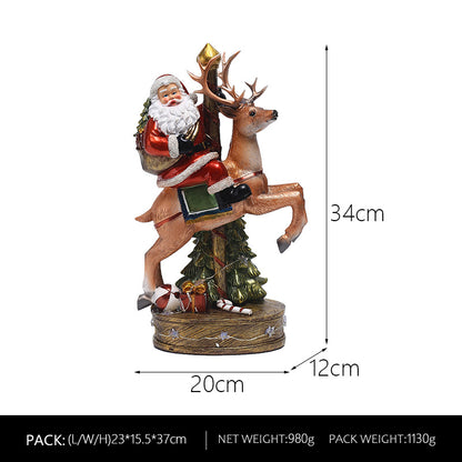Resin Christmas Santa & deer Music Box