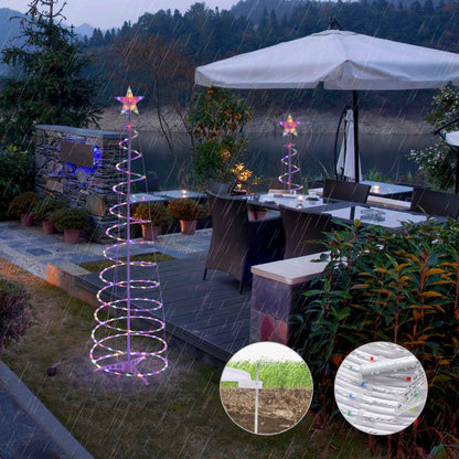 6' LED Spiral Christmas Tree Light Outdoor sculpture with remote control.