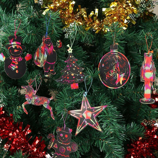 21pcs Magic scratch paper christmas kids ornament paper
