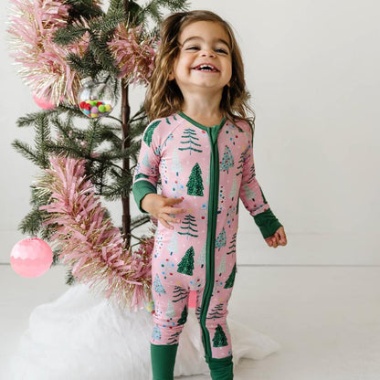 2 pcs printed green christmas printed matching pajamas Set