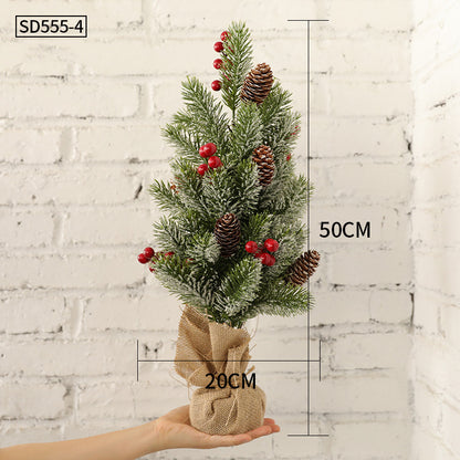 small artificial flocked pine tabletop christmas tree