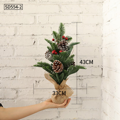 small artificial flocked pine tabletop christmas tree