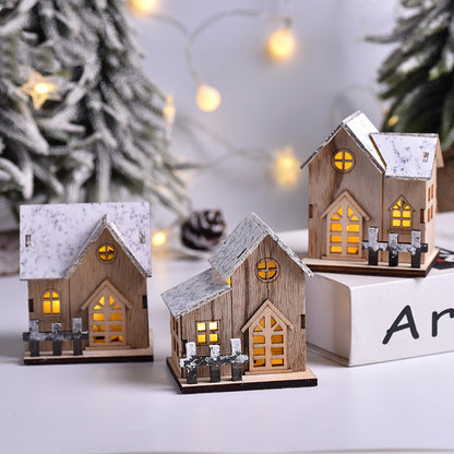 Pre-Lit Pine Wooden Christmas Village