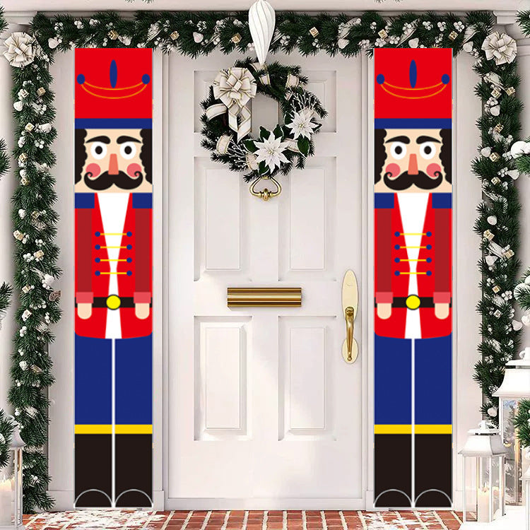 70-inch 2pcs Front door banner christmas nutcracker
