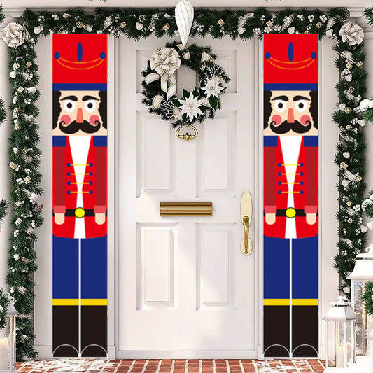 70-inch 2pcs Front door banner christmas nutcracker