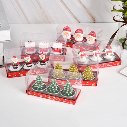 3 piece Snowman Christmas Candles/ tea-light candles