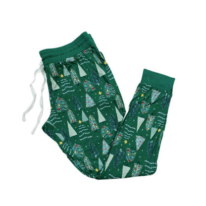 2 pcs printed green christmas printed matching pajamas Set
