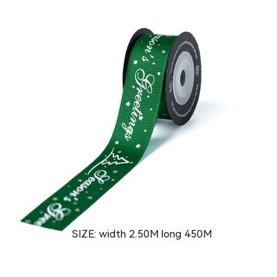 green greeting christmas ribbon 