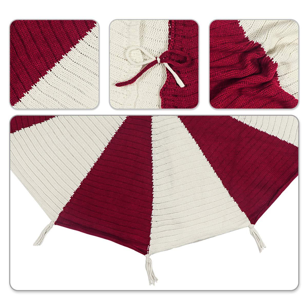 48" Buffalo Plaid Christmas Skirt with Festive Tassels