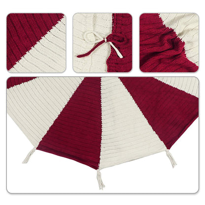 48" Buffalo Plaid Christmas Skirt with Festive Tassels