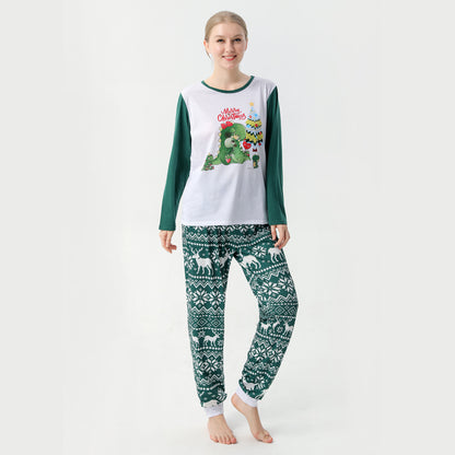Family matching christmas green pajamas set