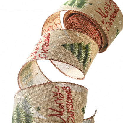 Merry Christmas Ribbon 2.4"x 10 yard / Roll