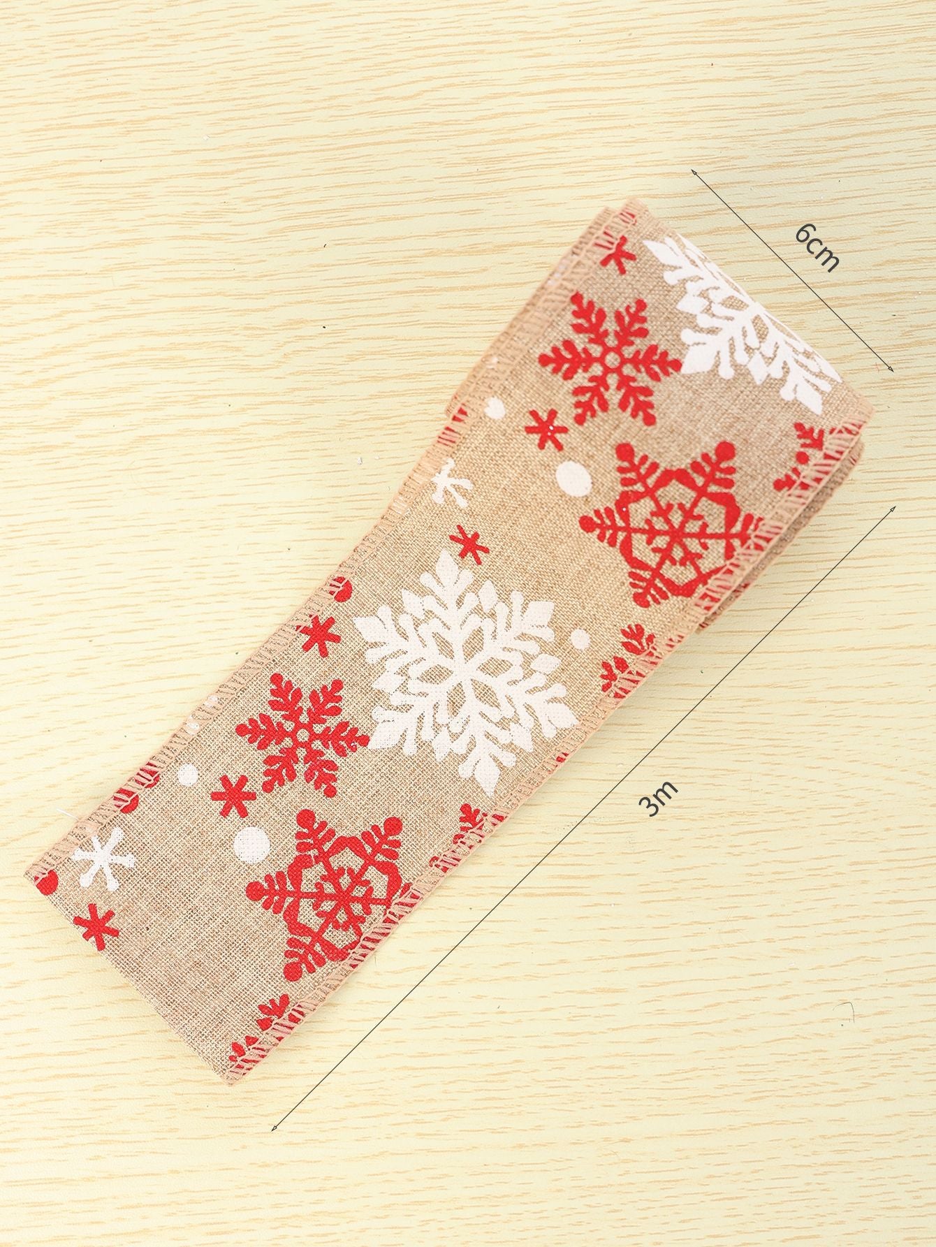 Burlap Christmas ribbon 2.3" x 3.2 yard
