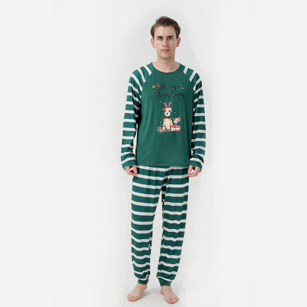 Family matching christmas green pajamas set
