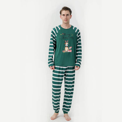 Family matching christmas green pajamas set