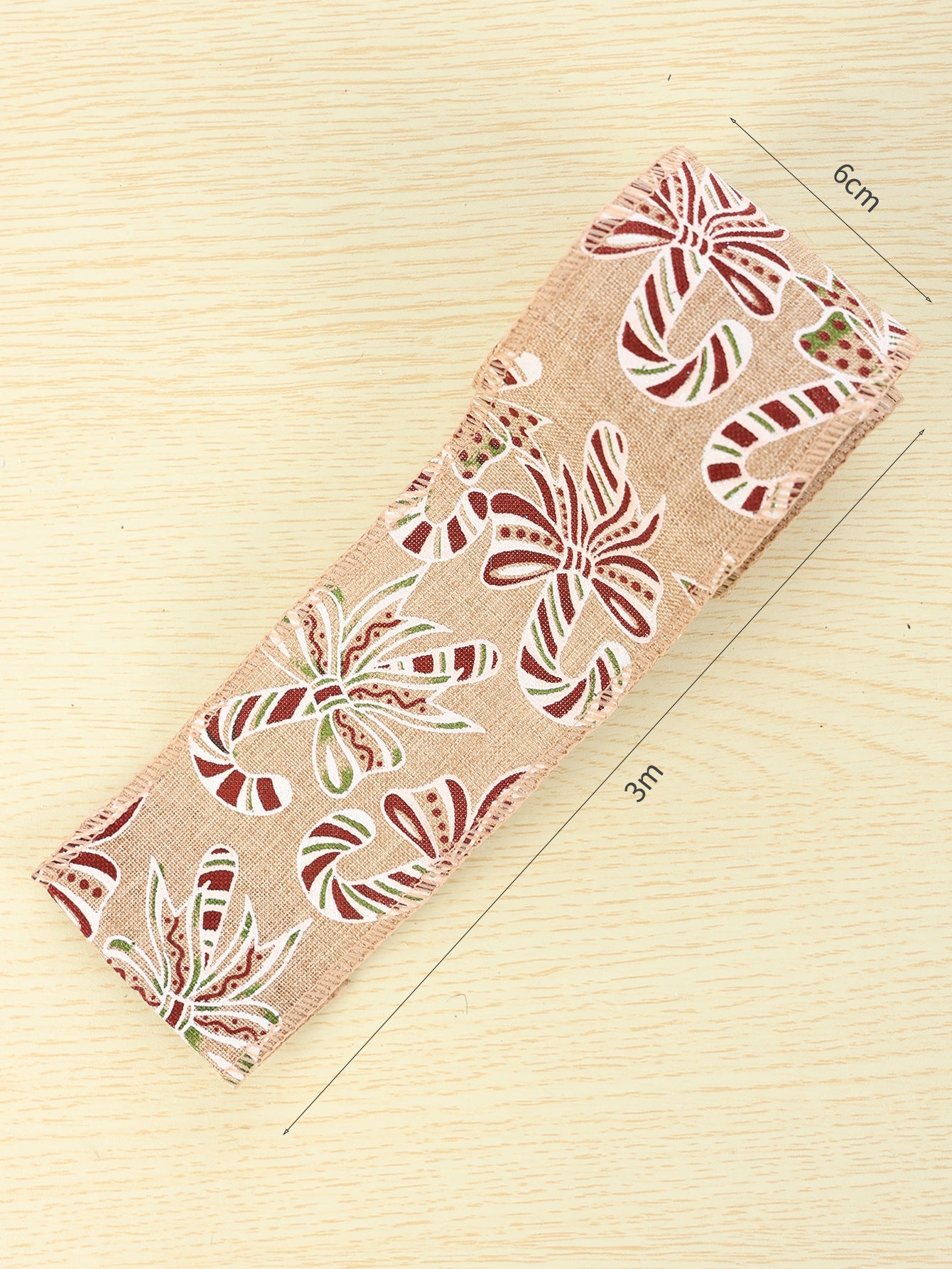 Burlap Christmas ribbon 2.3" x 3.2 yard
