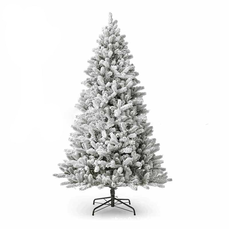 7' Snow White Pre-Lit Flocked Slim Artificial Christmas Tree